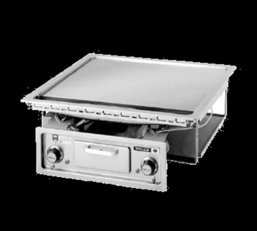 Wells G-136 Electric Built-In Griddle 22 Inch Wide Thermostatic Control Rectangle Polished Steel 0.5 Inch Thick Plate Medium-Duty — 208V, 3PH — main image