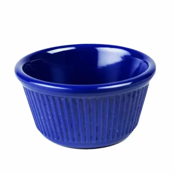Thunder Group ML532CB1 Cobalt blue 4 oz. Fluted Melamine Ramekin | Case of 12 — main image