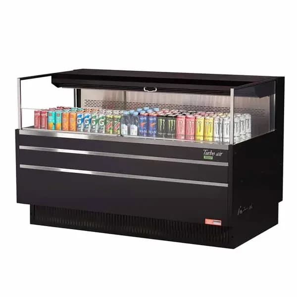 Turbo Air TOM-60L-UF-B-1S-N Black Horizontal Open Display Case Merchandiser 58-3/4"W — main image