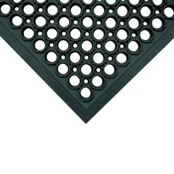 DRH110A 3' x 5' Black Anti-Fatigue Kitchen Floor Mat with Beveled Edges