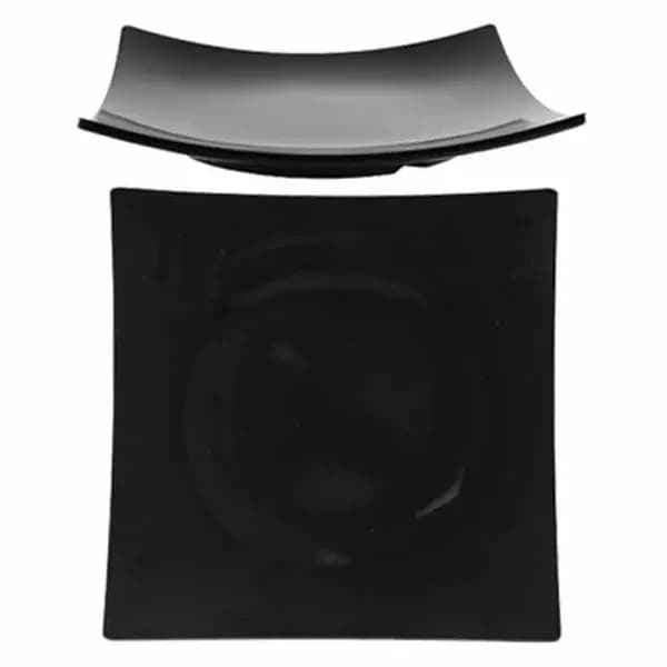Thunder Group 24006BK Classic Black 6" x 6" Square Melamine Flare Plate | Case of 12 — main image