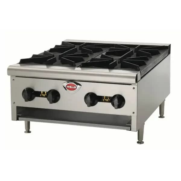 Wells HDHP-2430G Heavy Duty 104,000 BTU 4-Burner Gas Hot Plate 24"W — main image