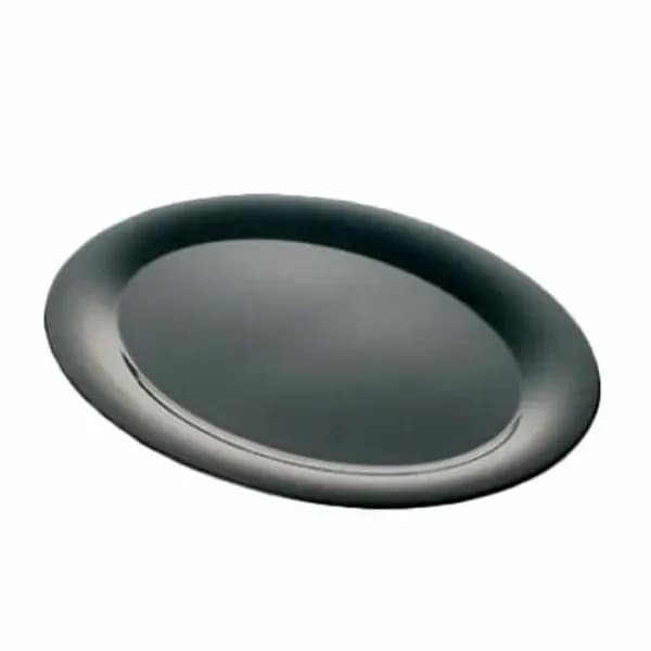 Thunder Group RF2224BW Black Pearl 22" x 16-1/2" Oval Melamine Platter | Case of 2 — main image