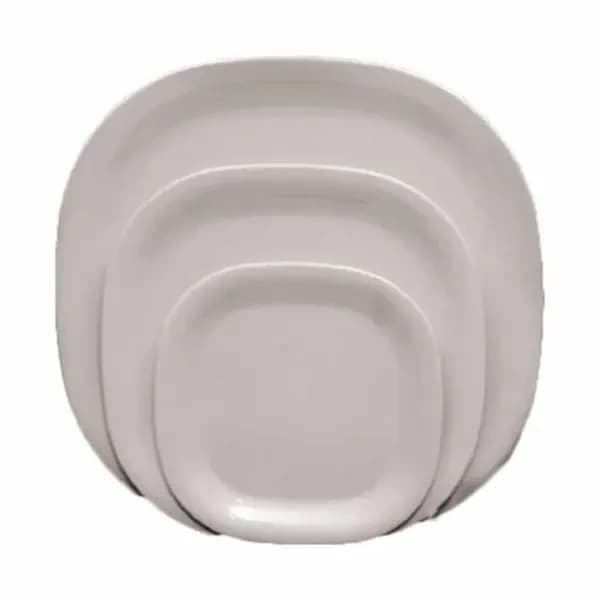Thunder Group PS3010W Passion White 11" x 11" Square Melamine Plate | Case of 12 — main image