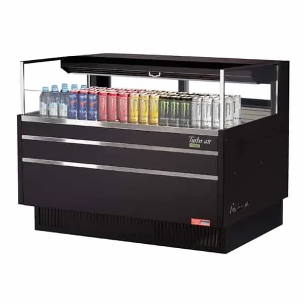 Turbo Air TOM-48L-UFD-B-1S-N Black Horizontal Open Display Case Merchandiser 46-3/4"W — main image