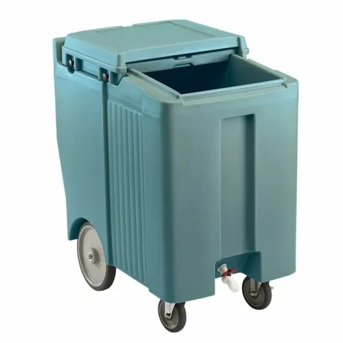 Cambro Slidinglid ICS175TB401 175 Lb. Slate Blue Mobile Ice Caddy — main image