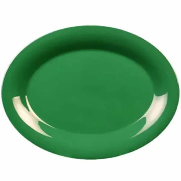 Thunder Group CR212GR Green 12" x 9" Oval Melamine Platter | Case of 12 — main image