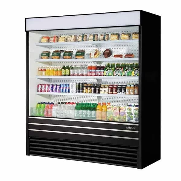 Turbo Air TOM-72EB-N Black Vertical Air Curtain Open Display Merchandiser 72"W — main image