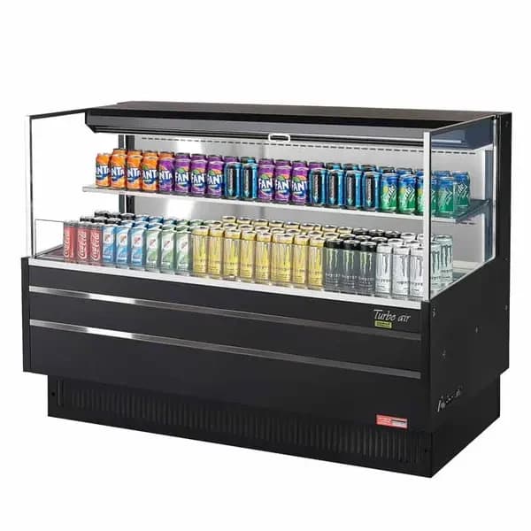 Turbo Air TOM-60L-UF-B-2S-N Black Horizontal Open Display Case Merchandiser 58-3/4"W — main image