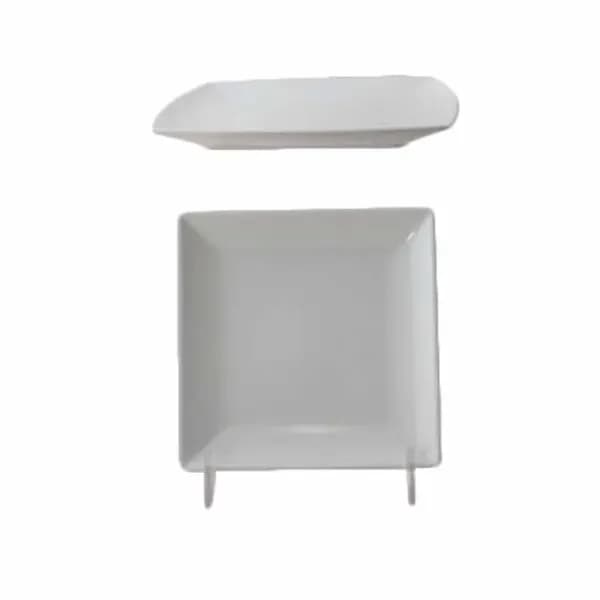 Thunder Group 29004WT Classic White 4-1/2" x 4-1/2" Square Melamine Plate | Case of 12 — main image