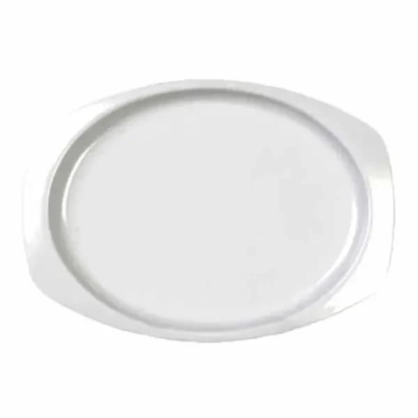 Thunder Group NS215W NuStone White 15" x 10-5/8" Rectangular Melamine Platter | Case of 12 — main image