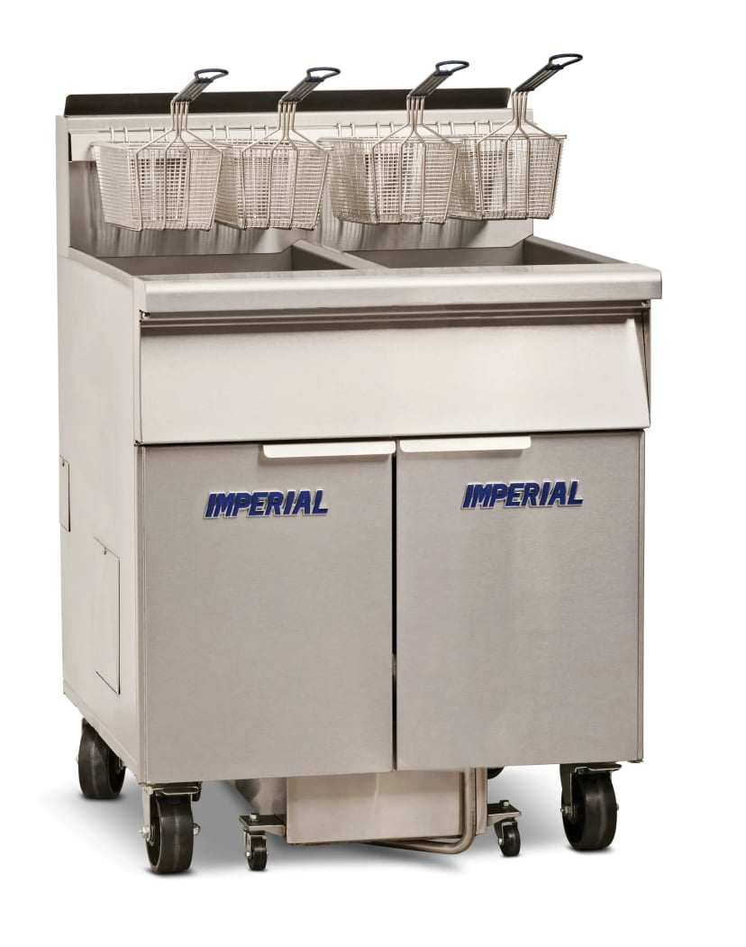 Imperial Grates — Imperial IFSSP575EU Pro Series Electric Freestanding Tilt-Up Ribbon Fryer 5 Vat 75 Pound Heavy-Duty Snap Action Thermostat Control — 208V, 3PH