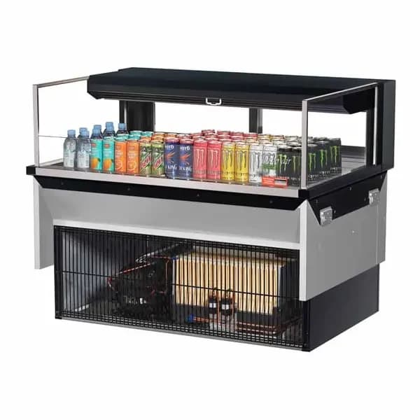 Turbo Air TOM-48L-UFD-B-1SI-N Black Drop-In Open Display Case Merchandiser 47-7/8"W — main image