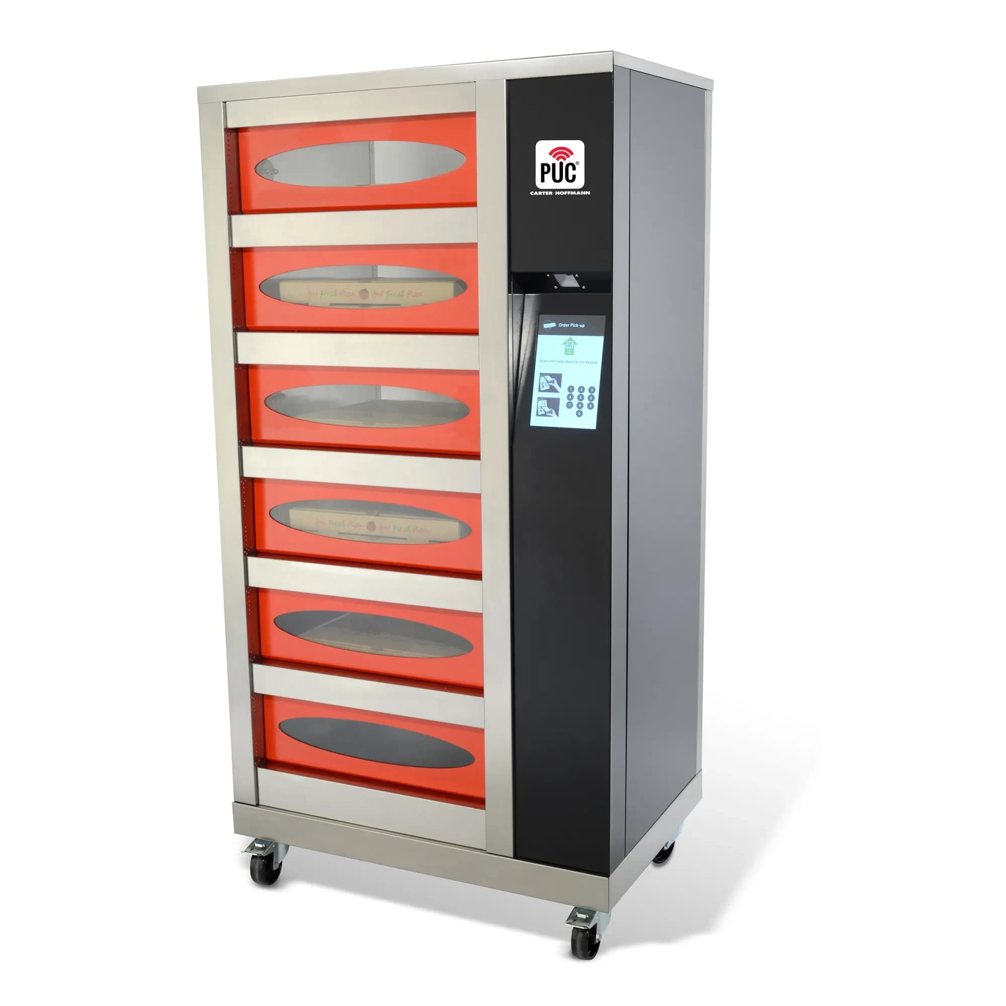 Carter-Hoffmann® PUC® Series PUCH-16 Freestanding Mobile Order Pickup Locker 6 Heated Cubbies — 120V, 1PH — main image
