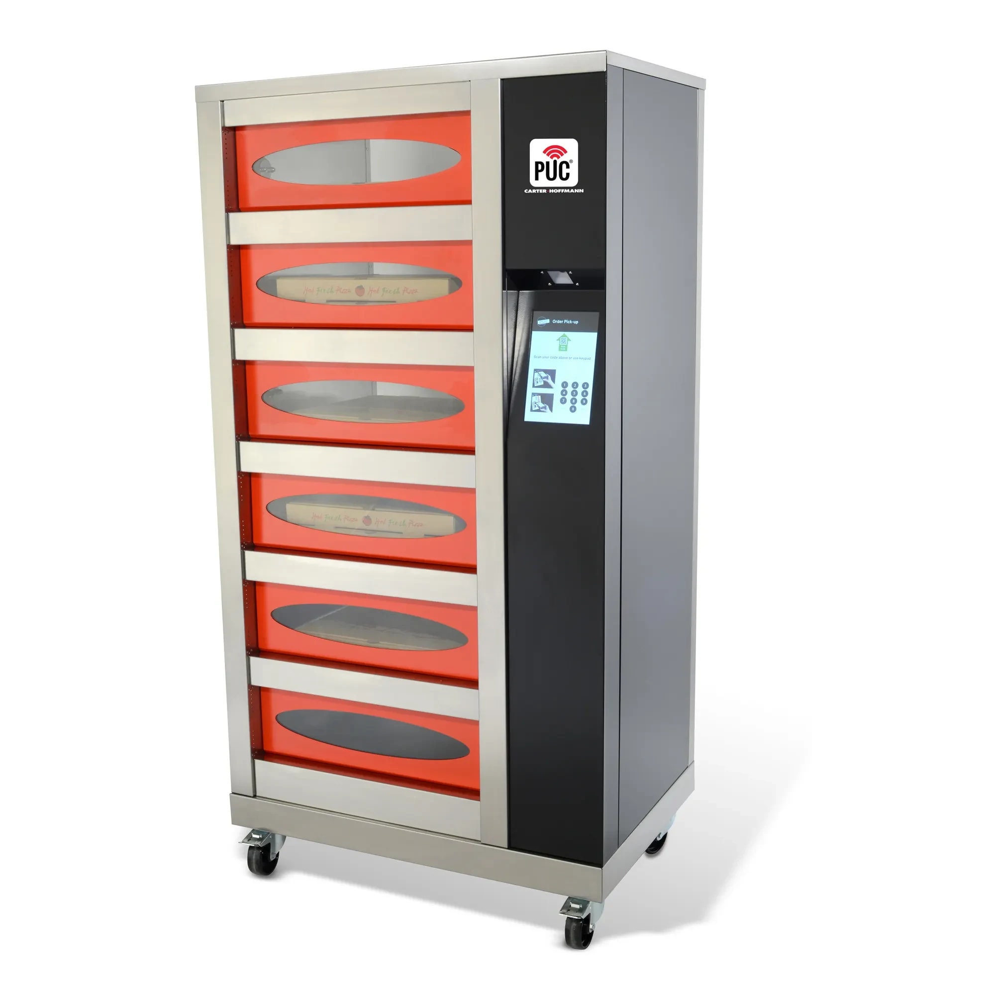 Carter-Hoffmann® PUC® Series PUCH-16 Freestanding Mobile Order Pickup Locker 6 Heated Cubbies — 120V, 1PH — main image