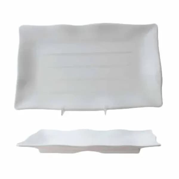 Thunder Group 24120WT Classic White 11-1/4" x 7-1/4" Rectangular Melamine Plate | Case of 12 — main image
