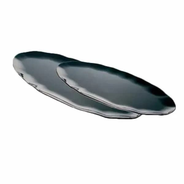 Thunder Group RF2024BW Black Pearl 24" x 10" Oval Melamine Platter | Case of 2 — main image