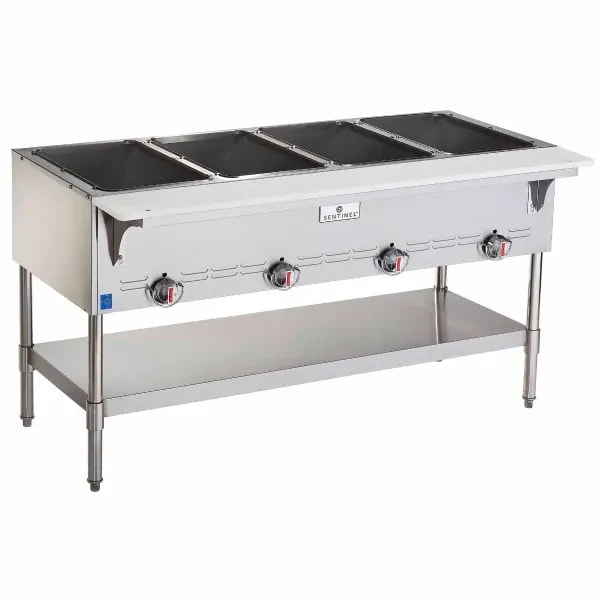 Sentinel SN-GBM-4NG 4-Well Natural Gas Hot Food Steam Table 58-1/2"W — main image