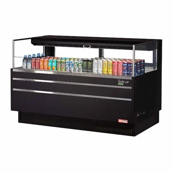 Turbo Air TOM-60L-UFD-B-1S-N Black Horizontal Open Display Case Merchandiser 58-3/4"W — main image
