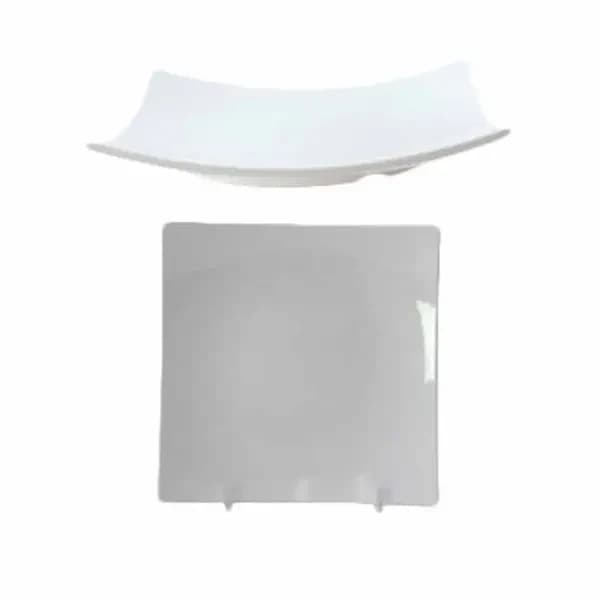 Thunder Group 24006WT Classic White 6" x 6" Square Melamine Flare Plate | Case of 12 — main image