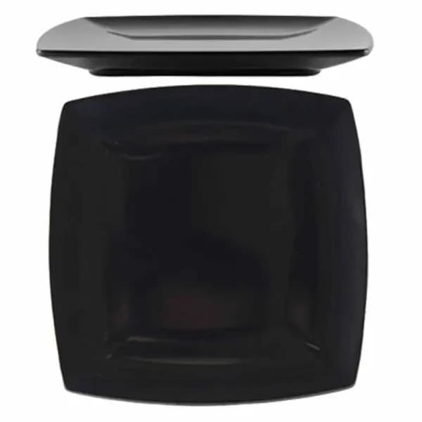 Thunder Group 29012BK Classic Black 12" x 12" Square Melamine Plate | Case of 12 — main image