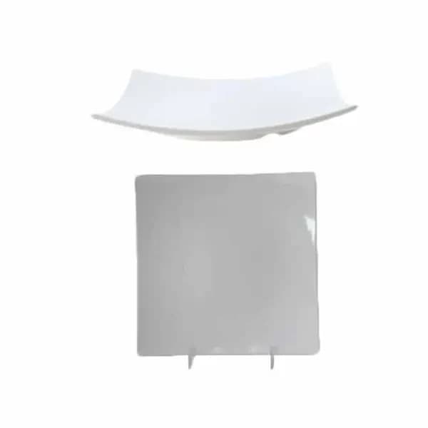 Thunder Group 24007WT Classic White 7-3/8" x 7-3/8" Square Melamine Flare Plate | Case of 12 — main image