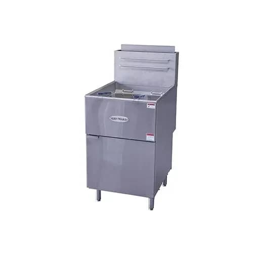 Serv-Ware SGF-70N 70 lb Natural Gas Floor Fryer 150,000 BTU (5 Burners) — main image