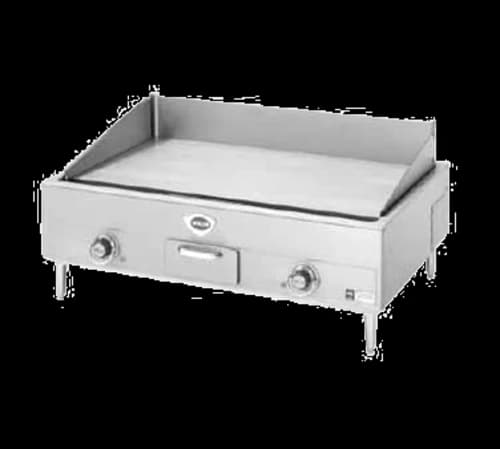 Wells G-19 Electric Countertop Griddle 34 Inch Wide Thermostatic Control Rectangle Polished Steel 0.5 Inch Thick Plate Medium-Duty — 240V, 3PH — main image