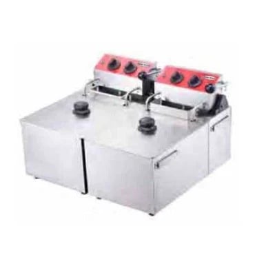 Serv-Ware EF-06L-2 Electric Countertop Deep Fryer Double Tank 6 Liter Each