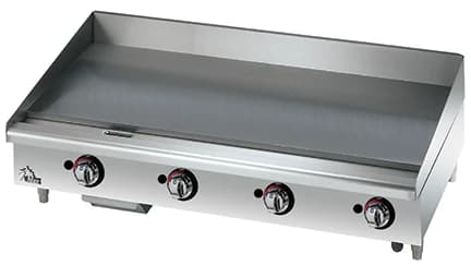 Star 648MF Star-Max® Series Gas Countertop Griddle 48 Inch Wide Manual Control Rectangle Polished Steel 1 Inch Thick Plate Medium-Duty — Propane, 113200 BTU — main image