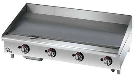 Star 648MF Star-Max® Series Gas Countertop Griddle 48 Inch Wide Manual Control Rectangle Polished Steel 1 Inch Thick Plate Medium-Duty — Propane, 113200 BTU — main image