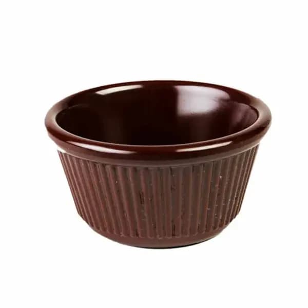 Thunder Group ML532C1 Chocolate 4 oz. Fluted Melamine Ramekin | Case of 12 — main image
