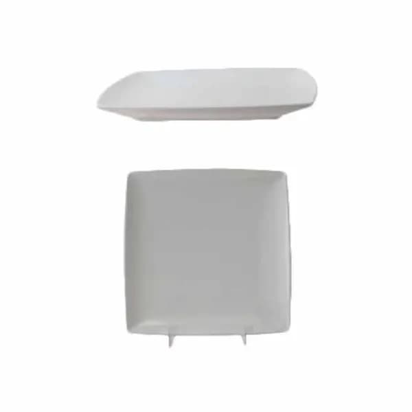 Thunder Group 29007WT Classic White 7-1/4" x 7-1/4" Square Melamine Plate | Case of 12 — main image