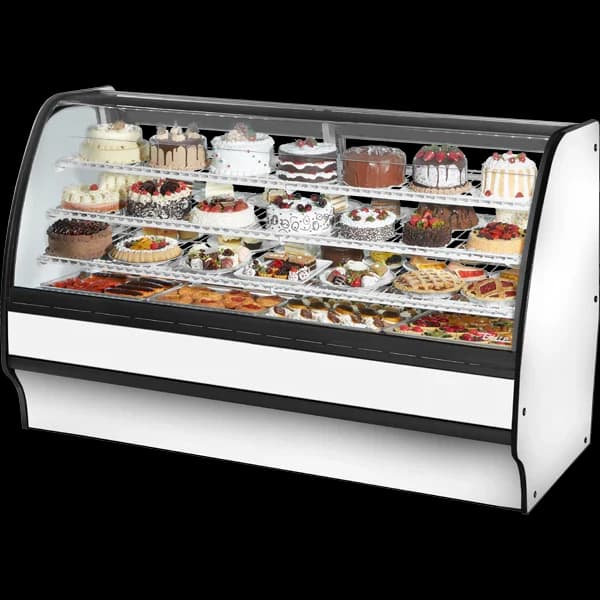 True TGM-R-77-SC/SC-W-W Refrigerated Glass Merchandiser, 77", White — main image
