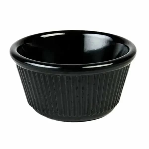 Thunder Group ML532BL1 Black 4 oz. Fluted Melamine Ramekin | Case of 12 — main image