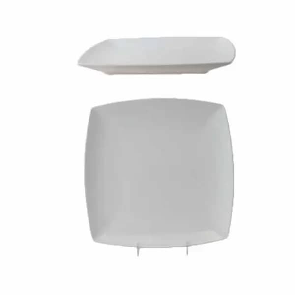 Thunder Group 29010WT Classic White 10" x 10" Square Melamine Plate | Case of 12 — main image