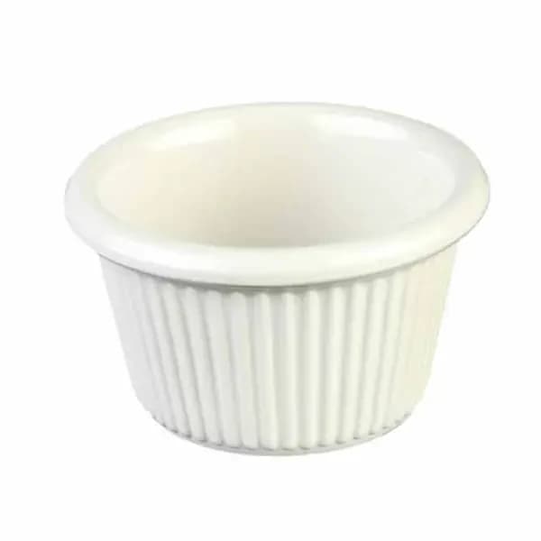 Thunder Group ML507B1 Bone 1-1/2 oz. Fluted Melamine Ramekin | Case of 12 — main image