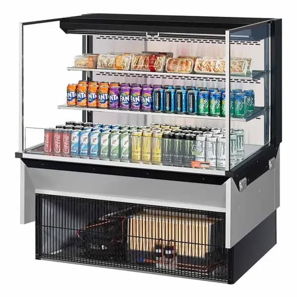 Turbo Air TOM-48L-UF-B-3SI-N Black Drop-In Open Display Case Merchandiser 47-7/8"W — main image