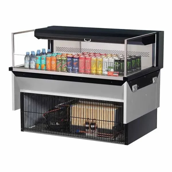 Turbo Air TOM-48L-UF-B-1SI-N Black Drop-In Open Display Case Merchandiser 47-7/8"W