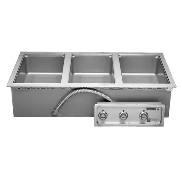 Wells MOD-300TDM 208/240V Drop-In 3-Well Warmer with Drain Manifold — main image