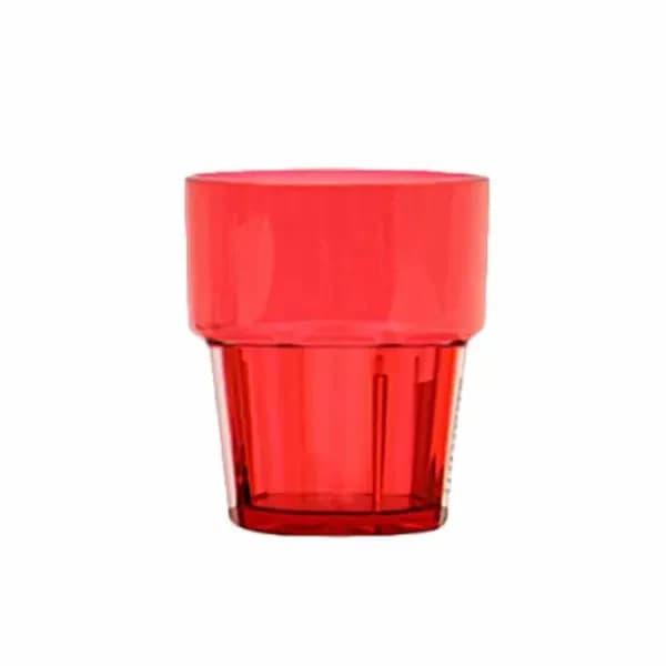 Thunder Group PLPCTB108RD 8 oz. Red Polycarbonate Rocks Glass | Case of 12 — main image