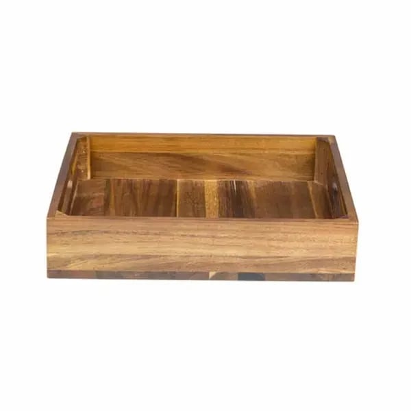 Tablecraft CRATESB12 Half Size Brown Wood Display Crate 2-3/4" Deep