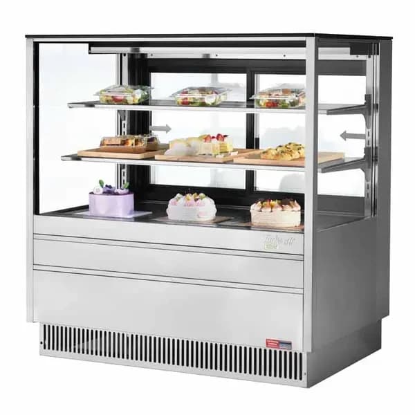 Turbo Air TCGB-48UF-SS-N Straight Glass Front Refrigerated Stainless Steel Bakery Display Case 47-7/8"W — main image