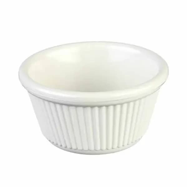 Thunder Group ML532B1 Bone 4 oz. Fluted Melamine Ramekin | Case of 12 — main image