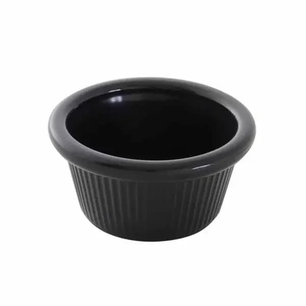 Thunder Group PL509BL1 2 oz. Fluted Black Plastic Ramekin | Case Of 12 — main image