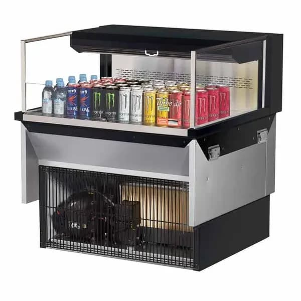 Turbo Air TOM-36L-UF-B-1SI-N Black Drop-In Open Display Case Merchandiser 35-7/8"W — main image