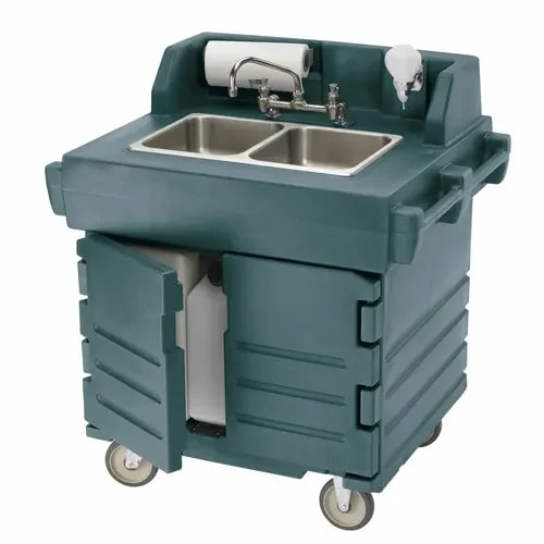 Cambro Camkiosk KSC402191 Granite Gray Hand Sink Cart — main image