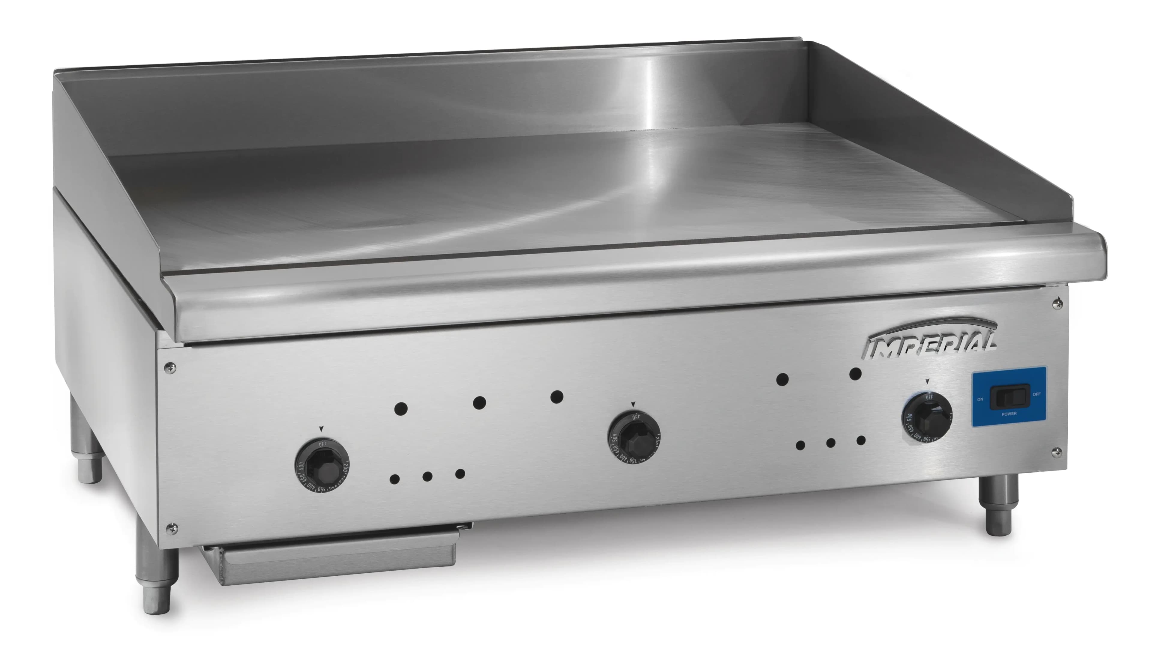 Imperial ISAE-60 Pro Series Gas Countertop Griddle 60 Inch Wide Manual Control Rectangle Polished Steel 1 Inch Thick Plate Heavy-Duty — Natural Gas, 120000 BTU — main image