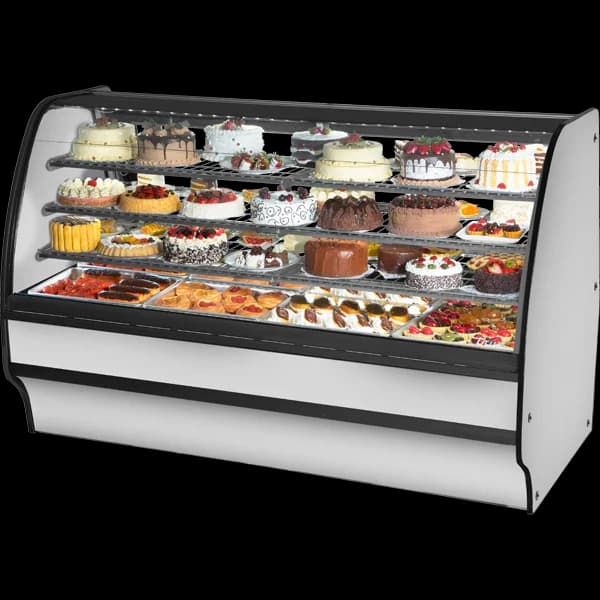 True TGM-R-77-SC/SC-S-S Refrigerated Glass Merchandiser, 77", Stainless — main image