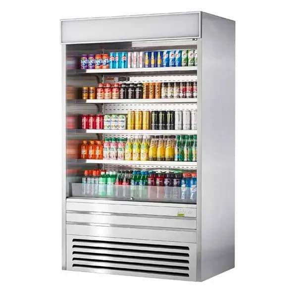 Turbo Air TOM-48ES-N Stainless Steel Vertical Air Curtain Open Display Merchandiser 48"W — main image